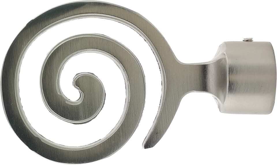 GIRASOLE HOME® Spirale für Gardinenstange mit einem Durchmesser von 18-20 mm, 2 Stück aus Aluminium (satiniertes Nickel)