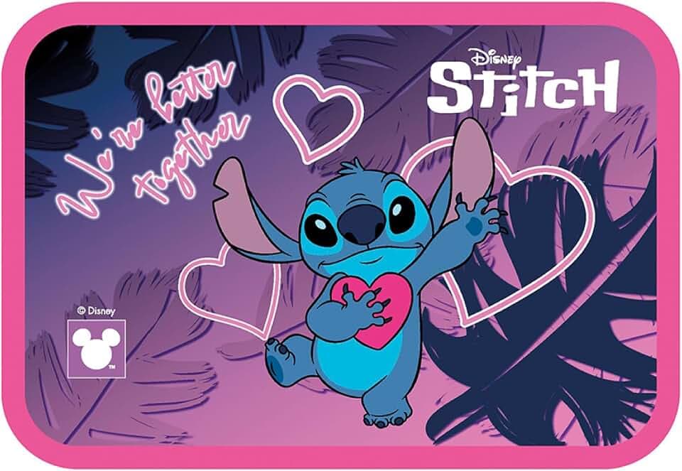 Seven Lilo & Stitch Brotdose für Kinder, Clip Verschluss, Spülmaschinenfest, für Kindergarten, Krippe, Grundschule, violett