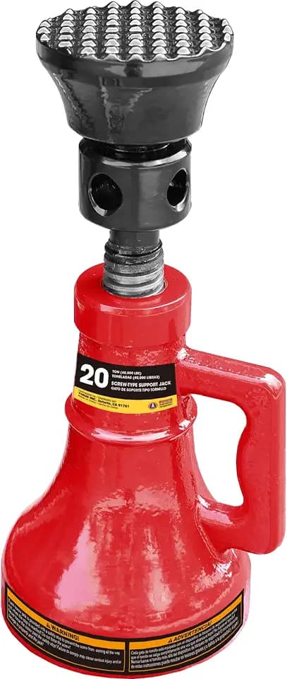Big RED ASJ20R Torin Professional Car Support Screw Jack for House Construction Bridge Stabilization, 20 Ton (40,000 lb) Capacity, Red