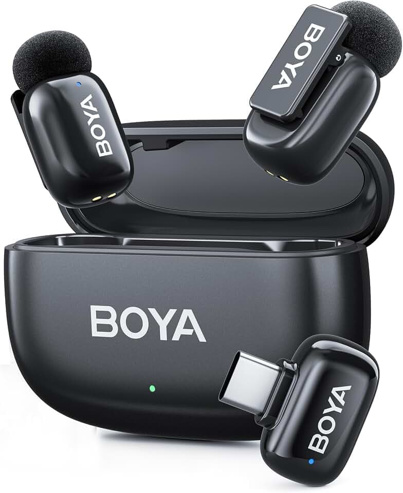 BOYA Mini 2 AI Funk-Ansteckmikrofon Type-C matt schwarz - SKU02