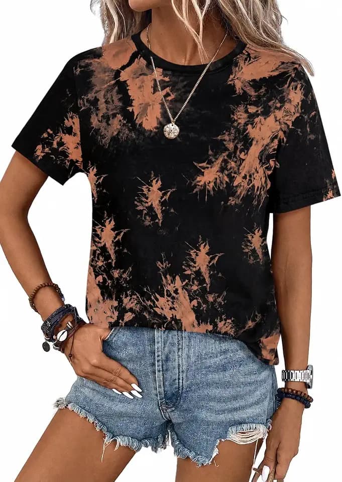 SOFIA'S CHOICE Women's Tie Dye Shirts Short Sleeve Tee Tops