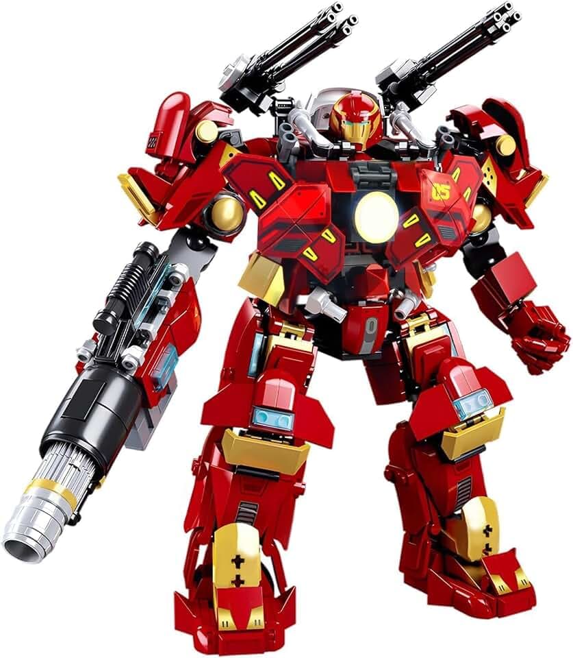 HIGH GODO Action Mech Roboter, 588 Teile Klemmbausteine Deko Modell mit Flexible Gelenke, Ideen Mech Geschenke für Roboterliebhaber Erwachsene Junge Menschen