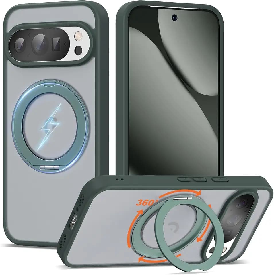 Compatible with Google Pixel 10/10 Pro Case with Stand 6.3",Green