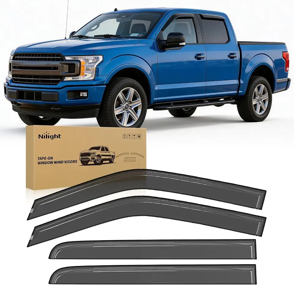 Nilight Rain Guards for 2015-2025 Ford F150 SuperCrew