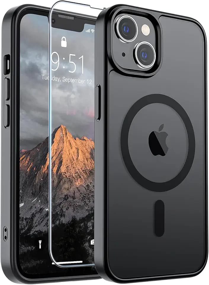 SUPFINE Magnetic for iPhone 13 Case/iPhone 14 Case Black