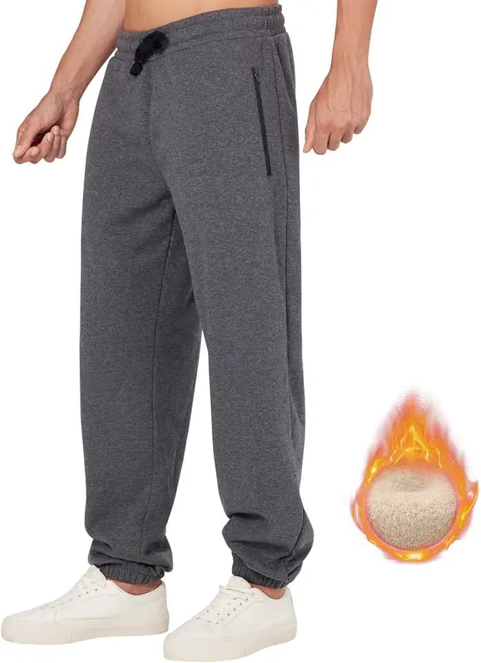 ineepor Jogginghose Herren Baumwolle Winter Thermo Dicke Baggy Gefütterte