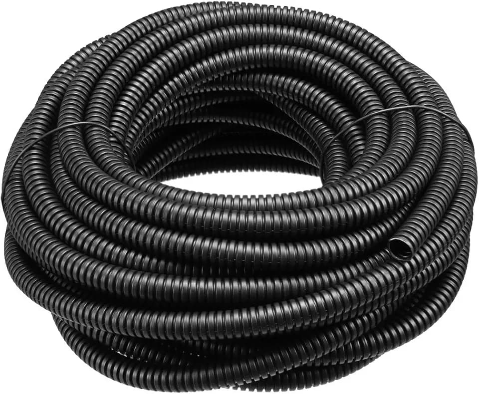 uxcell 10 m 6 x 9 mm PP flexibles Wellrohr für Garten Büro schwarz