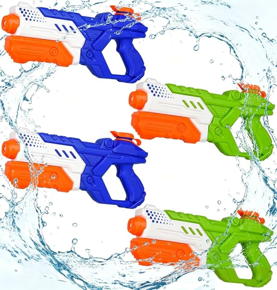 LATERN 4 Stück Wasserpistolen für Kinder, 600ml Leistungsstarker Wasserspritzer Großer Reichweite Wasserpistole Strand Wasserpistole für Sommer Pool Garten Outdoor Wasser Partygeschenke (2 Farben)
