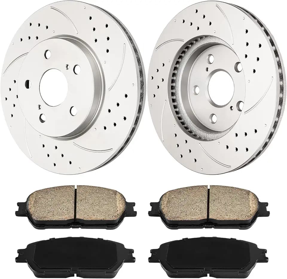 Front Brake Kits, Brake Rotors and Ceramic Brake Pads Compatible with 2005-2010 Chevrolet Cobalt, 2003-2007 Saturn Ion, 2007-2009 Pontiac G5, OEM# 55083 D956