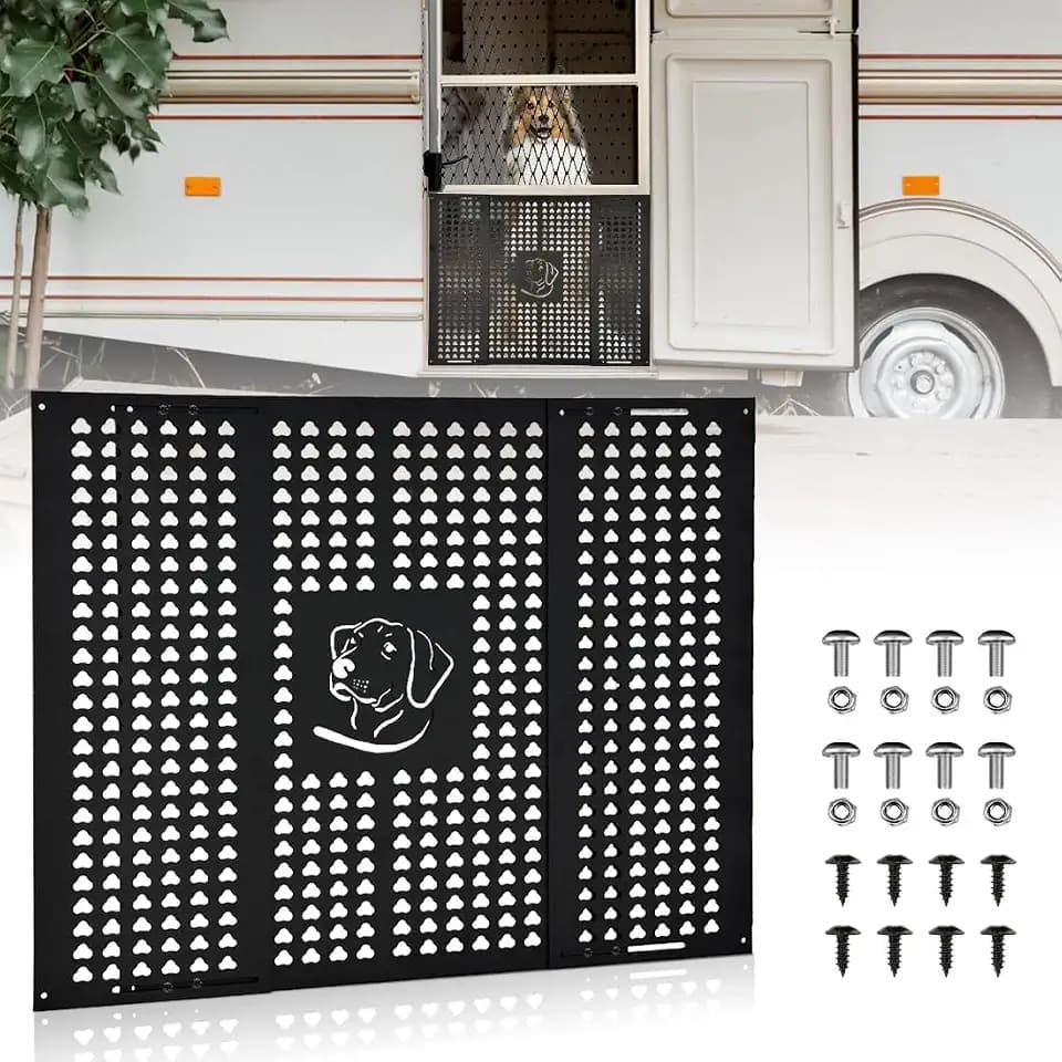 Adjustable Aluminum RV Screen Door Protector for Camper Dogs & Kids
