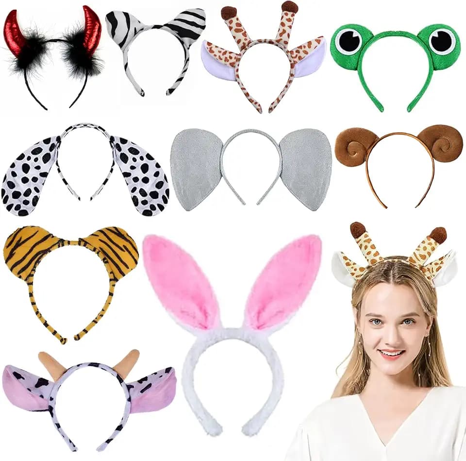 Kinder Fasching Haarreif，Kopfbedeckung Karneval Fotobox Accessoires, Party Tier Verkleidung Haarreifen, für Erwachsene Damen Geburtstag Themenparty