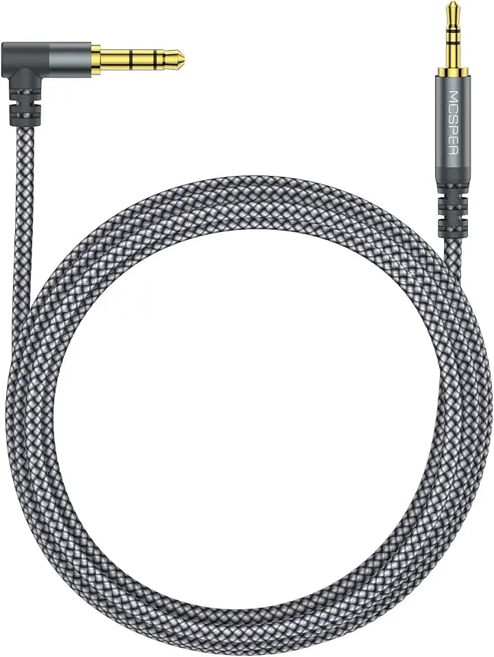 3.5mm to 2.5mm Aux Audio Cable (6.6FT), 90 Degree Right Cord Compatible with Bose 700 QuietComfort QC45 QC35II QC35 QC25 Noise Cancelling Headphones, JBL E45BT E55BT E65BTNC Bluetooth Earphone(Grey)