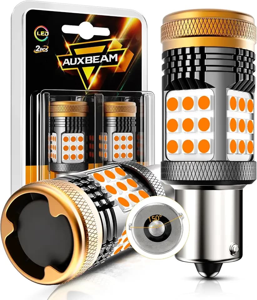 Auxbeam B21 Series 7507 LED Bulbs Amber Yellow Built in Resistor Error Free