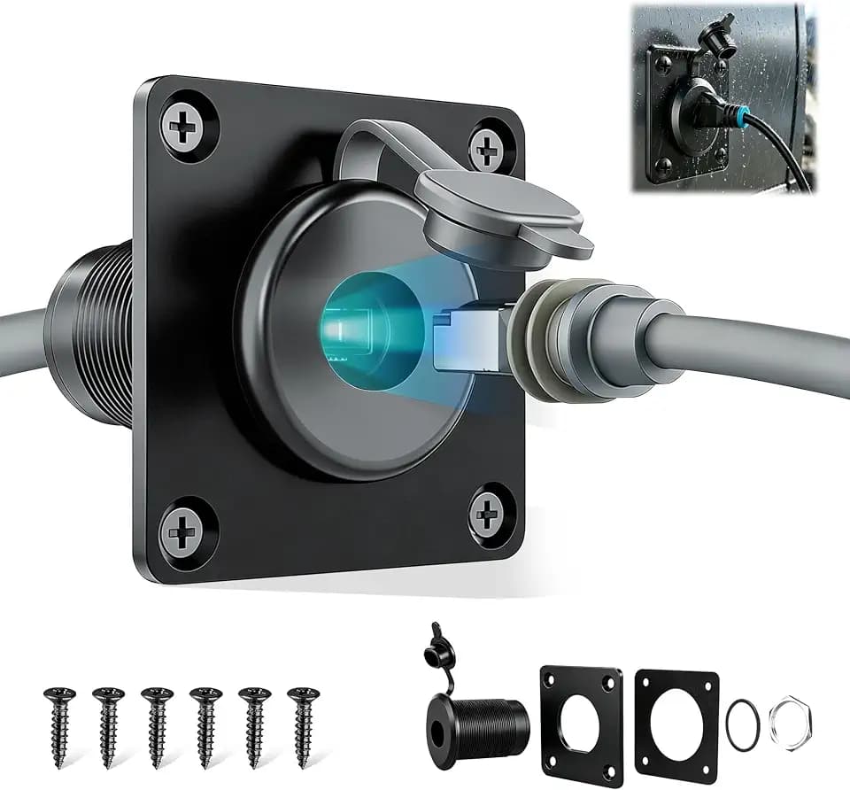 Starlink Wall Pass Through Kit for RV, RJ45 CAT6 Ethernet Bulkhead Socket