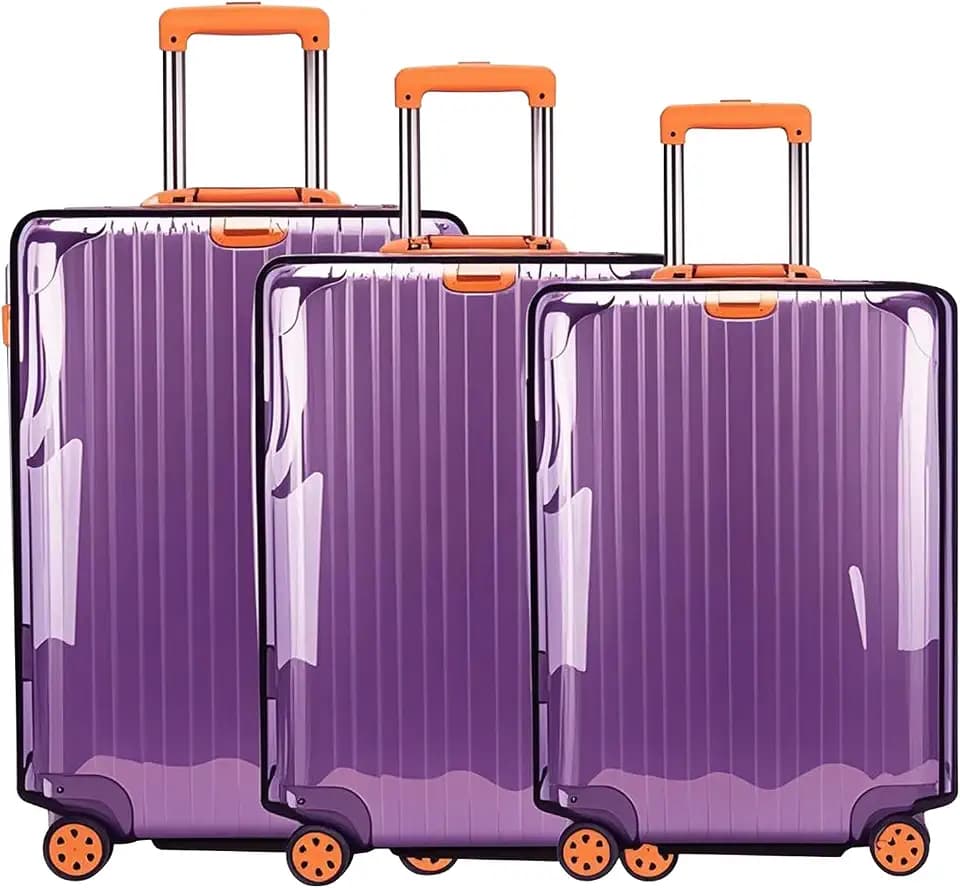 3 Pack Suitcase Cover for Luggage Clear PVC Waterproof Anti Scratch