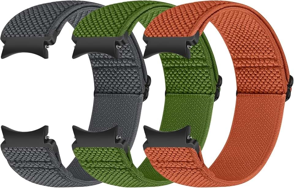 Runostrich Elastische Armband kompatibel mit Samsung Galaxy Watch 7/6/5/4/FE 40mm 44mm/Galaxy Watch 5 Pro/Galaxy Watch 6/4 Classic 43mm 47mm 42mm 46mm Nylon Sport Uhrenarmband Damen Herren