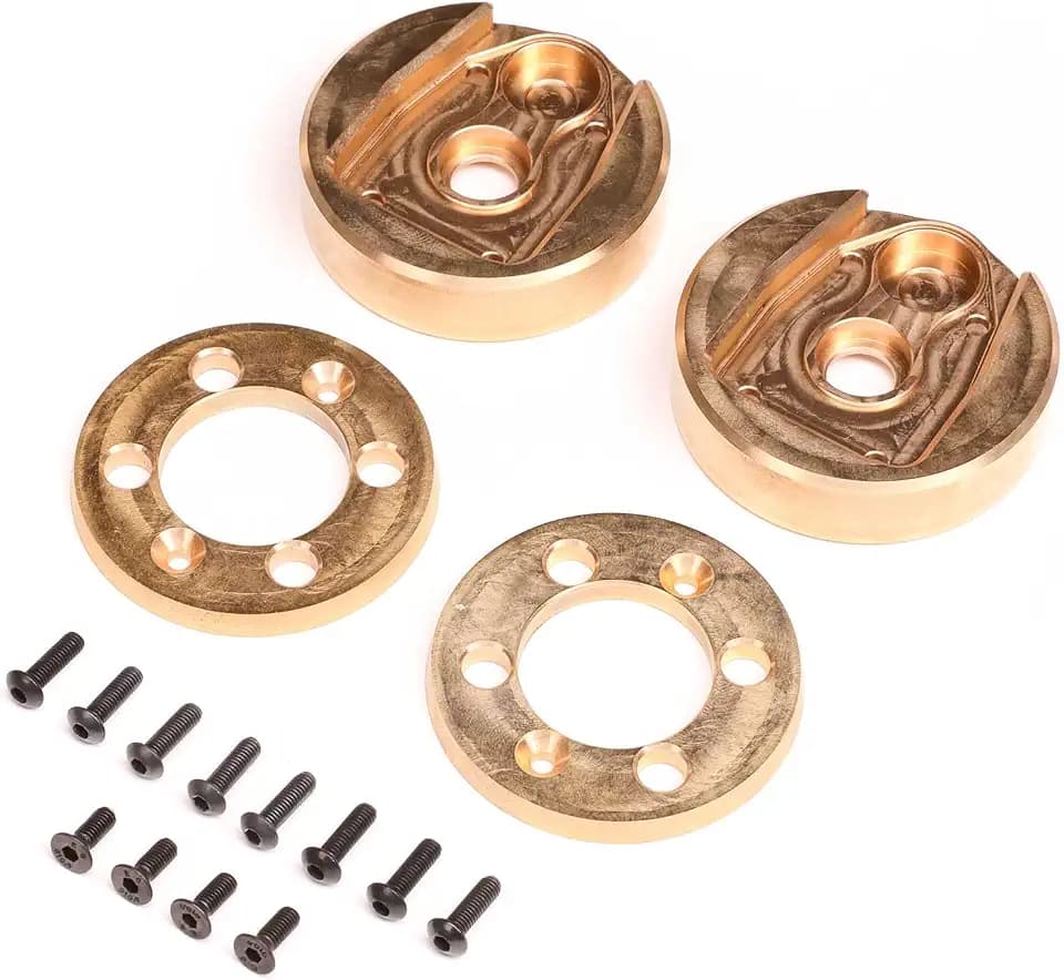 Axial Portal Cvr & Wghts, Brass(122.4g,34.6g ea), AF16P: AXP8, AXI-2201