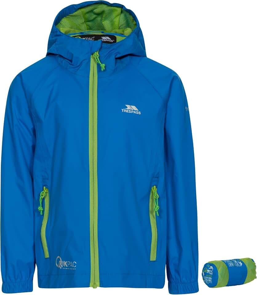 Trespass Unisex Kinder Qikpac Jacket Kompakt Zusammenrollbare Wasserdichte Regenjacke