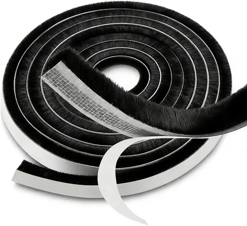 9 M Bürstendichtung Selbstklebend Schwarz Türbürstendichtung 9 mm(B) x15 mm(D) Dichtungsbürste Selbstklebend Türdichtung Bürstendichtung Rolladen für Fenster Türen Kleiderschränk Schiebetüren