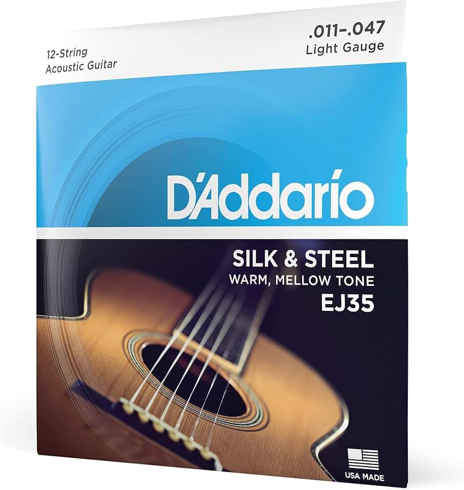 D'Addario Silk & Steel Acoustic Strings EJ35, 12-String, 35-12