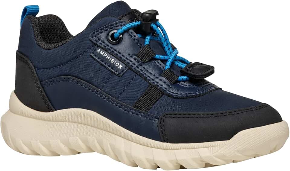Geox Jungen J Simbyos Boy B ABX Sneaker, Blau, 25 EU