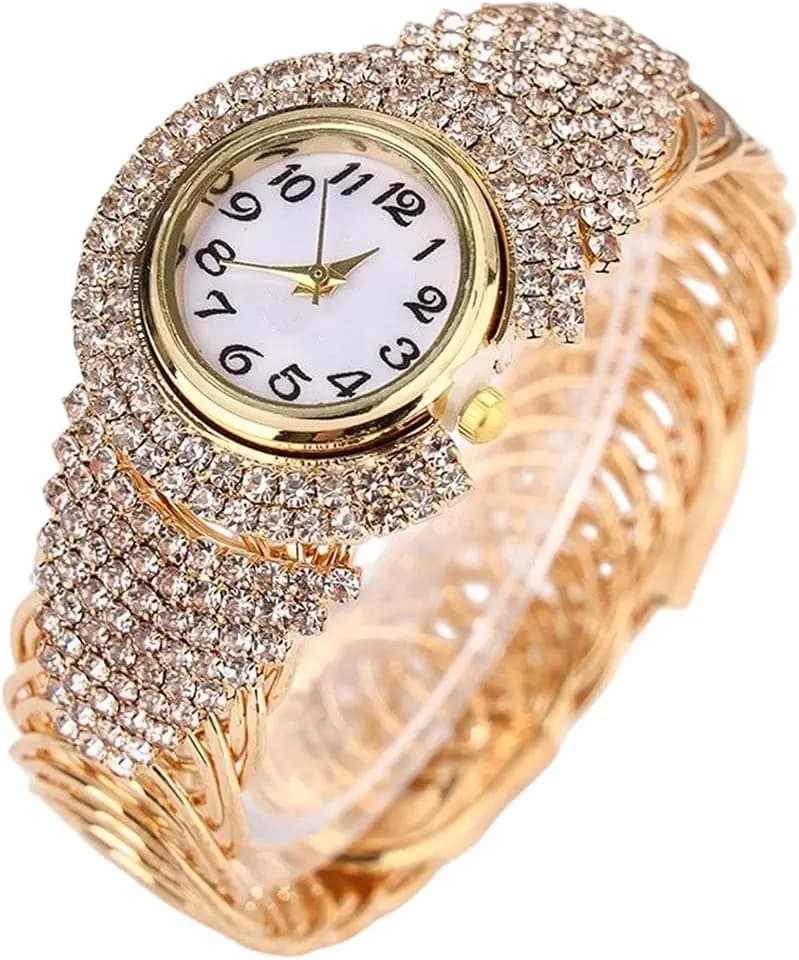 End Women ' s Timepiece with Glittering Stones and Scratch Metal Ladies Stone Watch