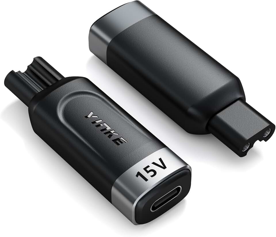 Yinke 15V HQ8505 Typ-C Rasierer Ladegerät Adapter Ladekonverter für Philips Norelco HQ8505 7000 5000 3000 Serie,OneBlade QP6520 QP6530 QP6510, USB-C Rasierer Konverter (ohne Kabel), (S-010118)