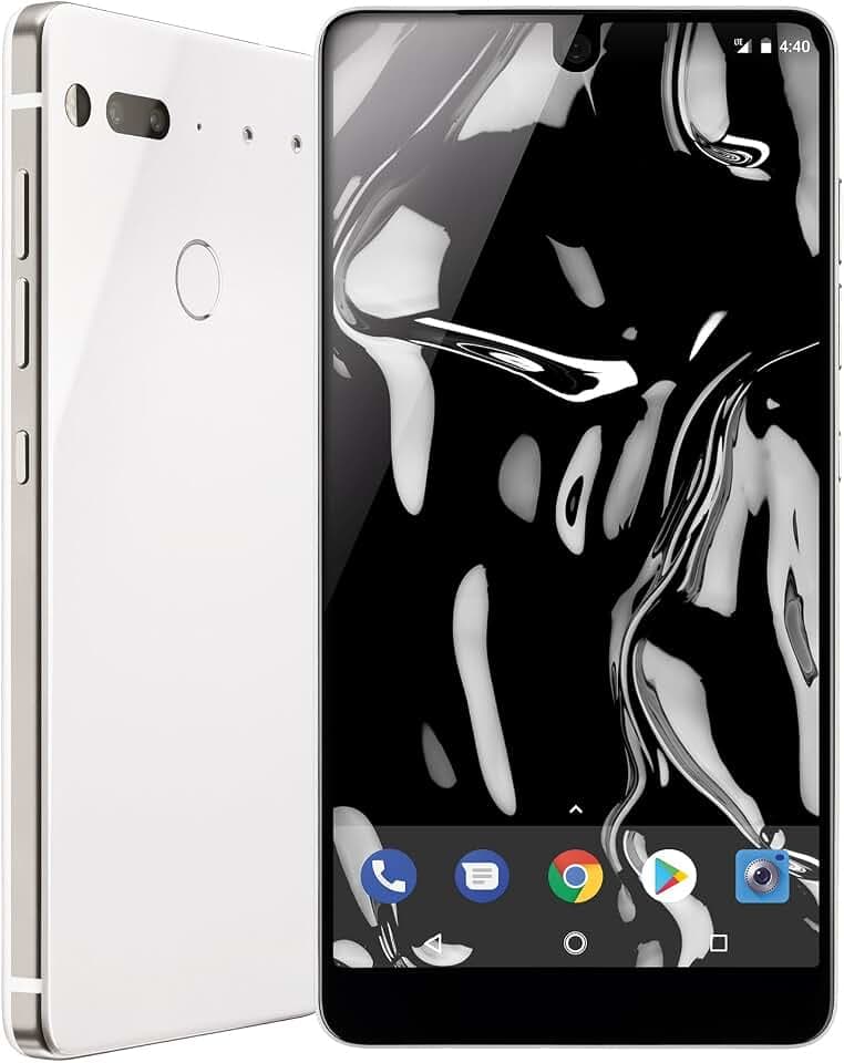 Essential Phone in Pure White – 128 GB Unlocked Titanium and Ceramic phone with Edge-to-Edge Display