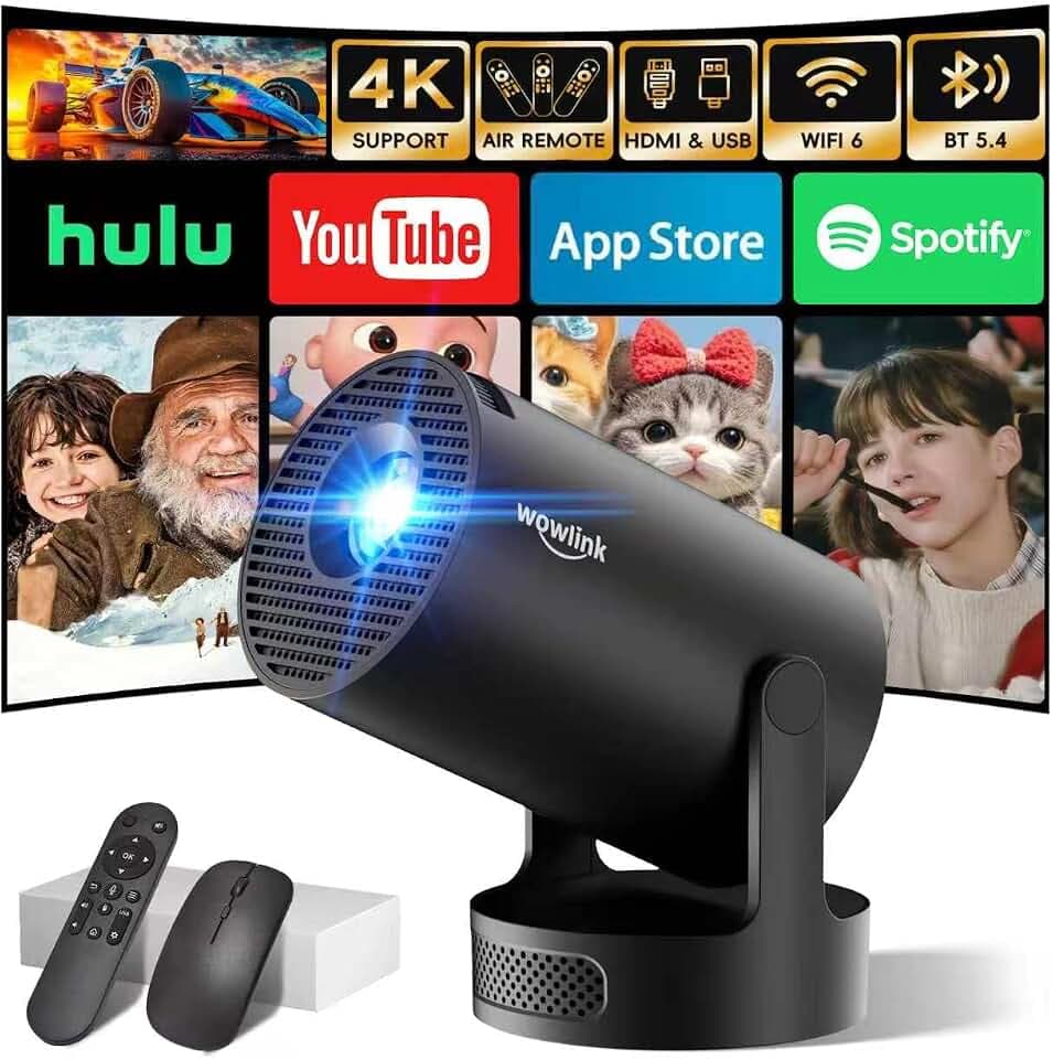 Mini Beamer 4K Full HD 1080P 2026 Eingebaute Apps