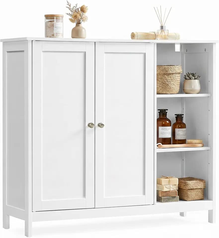VASAGLE Badezimmerschrank, mit 2 Türen, 90 x 30 x 80 cm