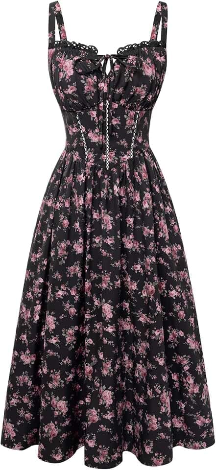 Scarlet Darkness Women 2026 Floral Corset Dress Summer Milkmaid Sundress