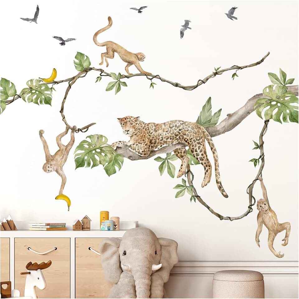 Grandora XXL Dschungel Wandtattoo Tiere Wandsticker Kinderzimmer DL805-4