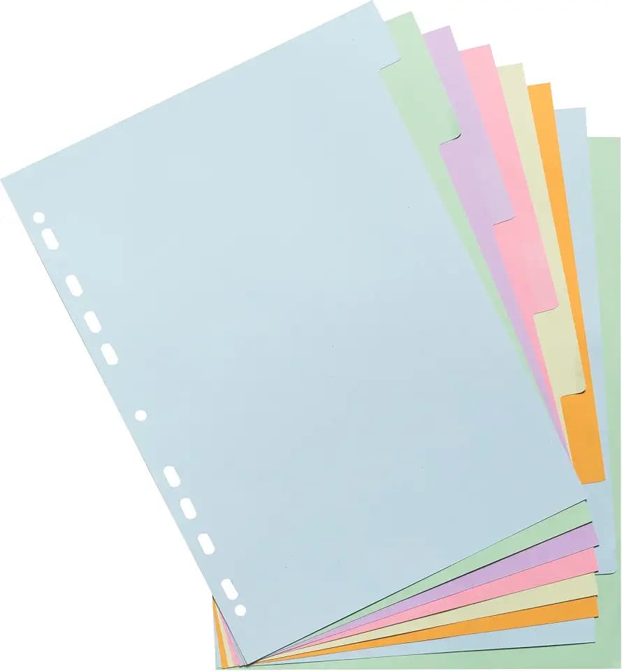 Exacompta 30 Register Karton pastell Forever 8 Taben blanko A4