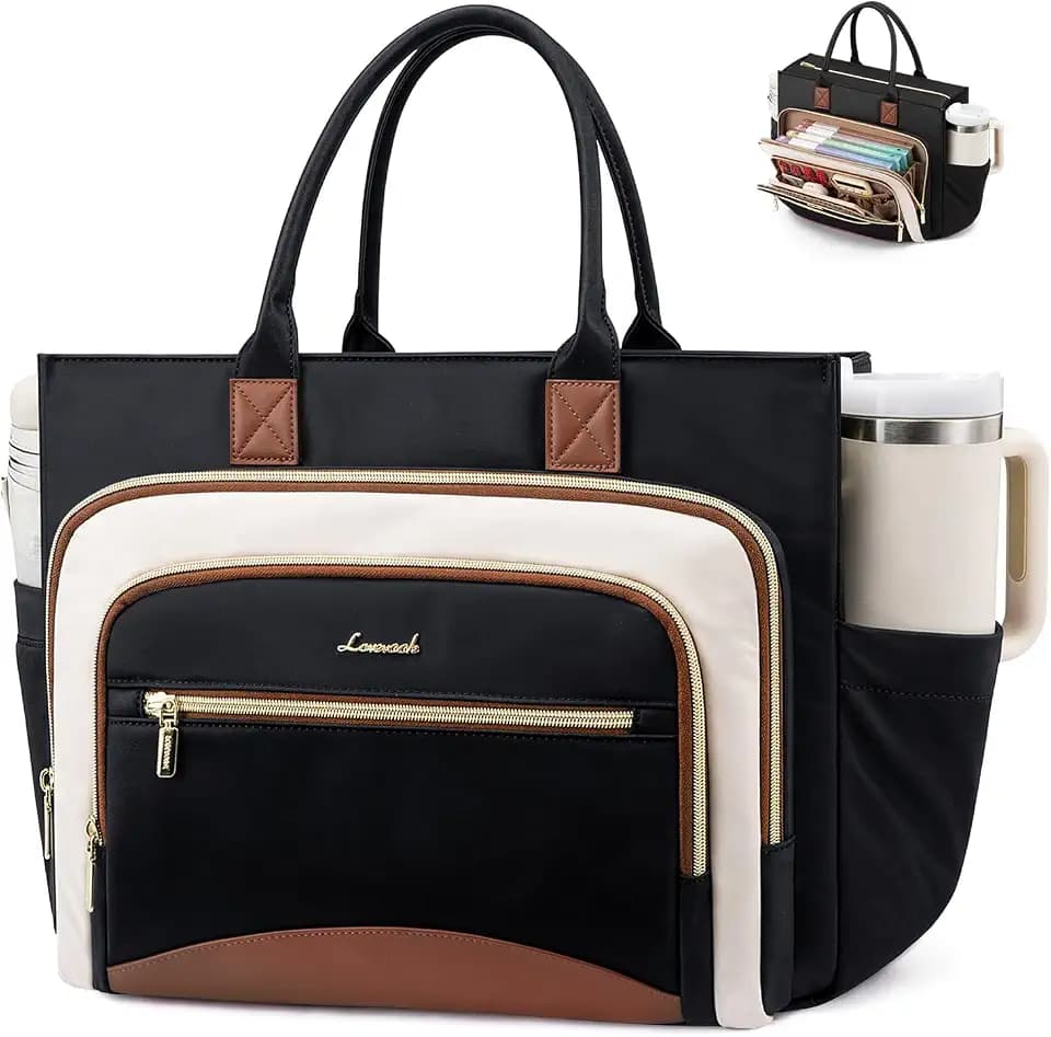 LOVEVOOK Work Tote Bags for Women,Laptop Teacher Bag With File Organizer