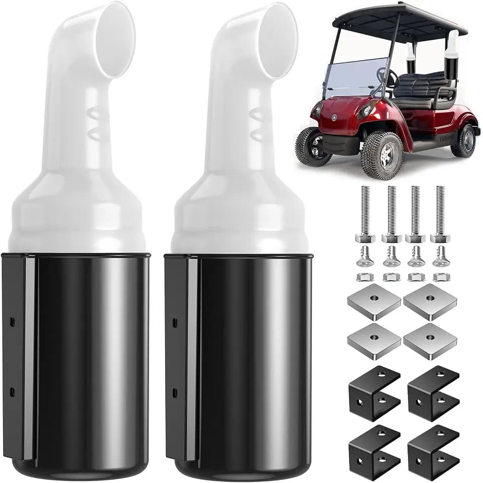 No Drilling Golf Cart Sand Bottle with Holder Bracket, Sand Bottle for Golf Cart YAMAHA Club Car EZGO with 1" Square Tube, Golf Cart Sand Divot Seed Bottle Holder Bucket 35 oz Large Capacity
