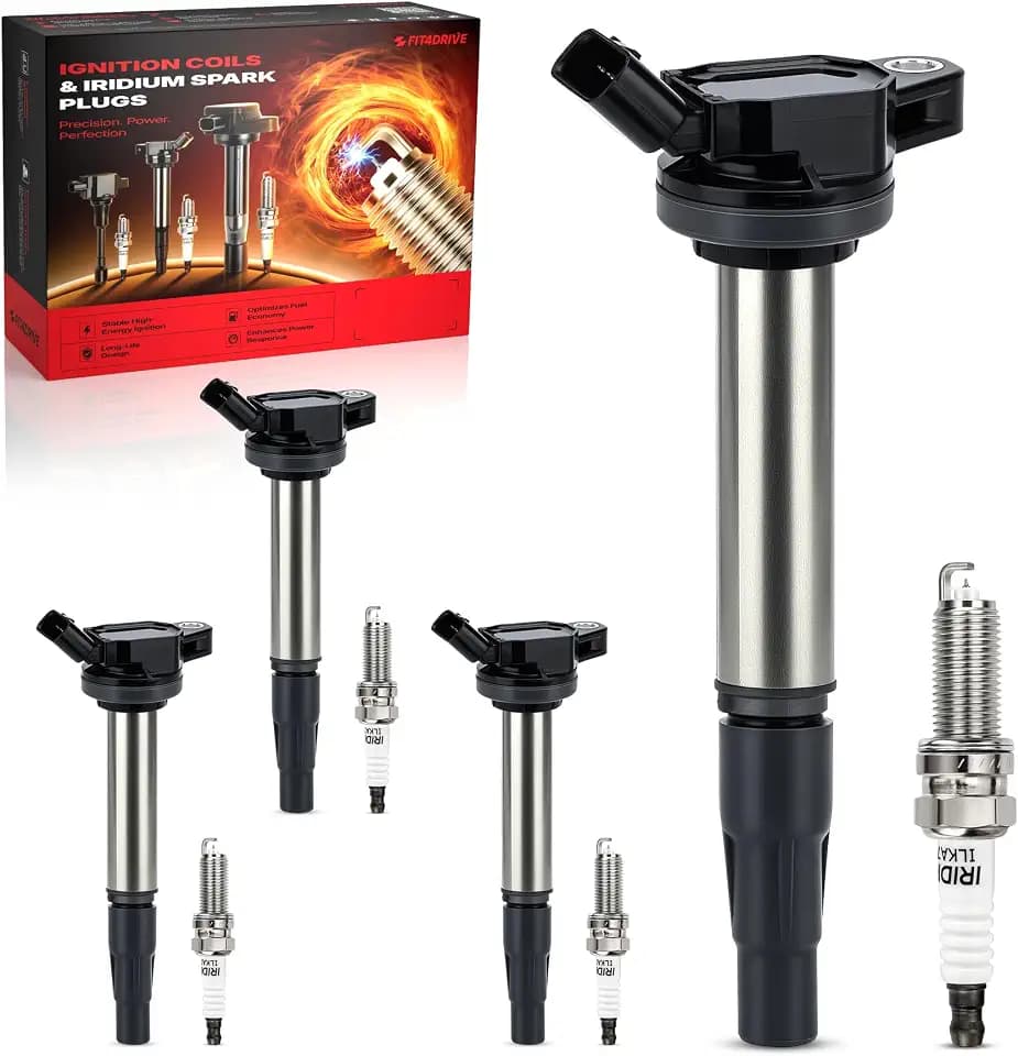 UF596 Ignition Coils & Spark Plugs Set For Toyota Corolla Prius Scion