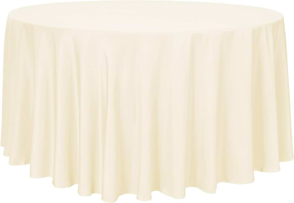 sancua Round Tablecloth, 120 Inch, Beige