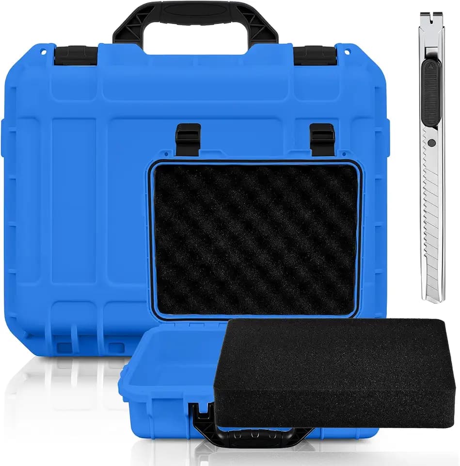 Relaxweex 8.5 x 6.5 x 3.7 Inch Hard Case, Grid Shell, Blue
