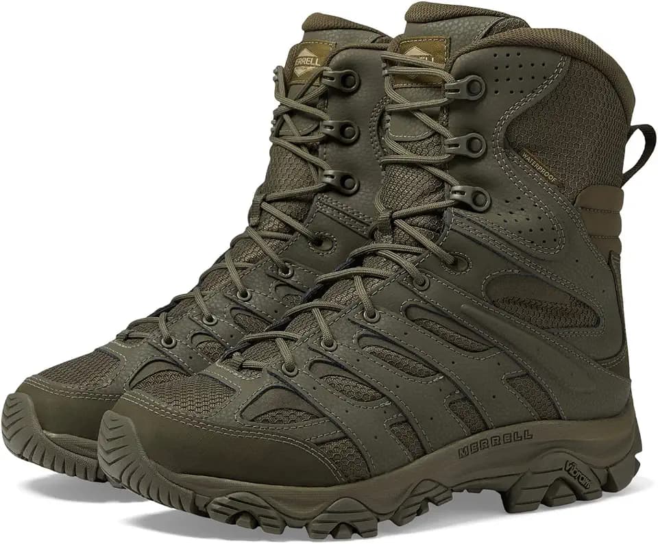 Merrell mens Work Merrell Men's Moab 3 8 Inch Tactical Zip Waterproof Boot