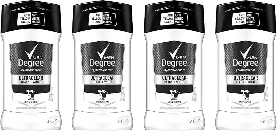 Degree Men UltraClear Antiperspirant Black + White Sweat & 4 Count 2.7 oz