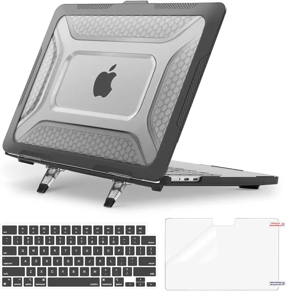 MOSISO Compatible with MacBook Air 13 inch Case M5 M4 M3 M2, Black