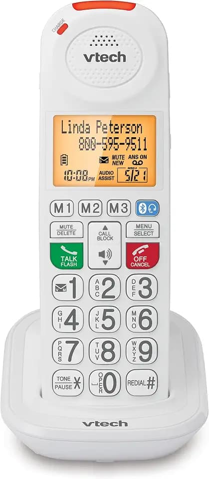 VTech SN5107 Amplified Additional Handset with Big Buttons, Large Display & 50dB Audio Assist for SN5127 & SN5147 Senior Phones