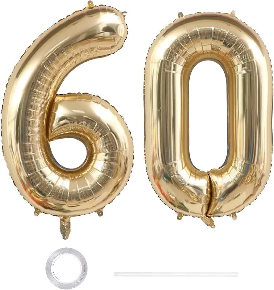 GoldRock XL Luftballon 60 Geburtstag Deko Gold,Deko 60 Geburtstag Frau Mann