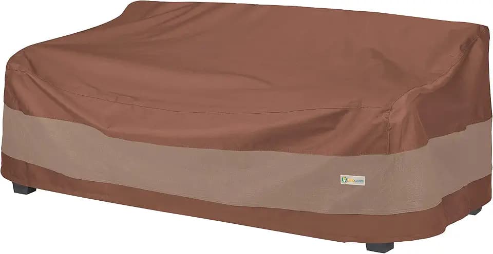 DUCKCOVERS Ultimate Patio Sofa Cover, 104"W x 40"D x 35"H, Mocha Cappuccino Patio Furniture Covers