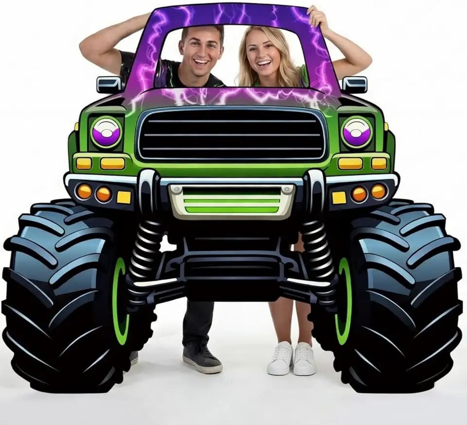 Capoda Monster Truck Cardboard Cutout Photo Prop Purple Truck Large