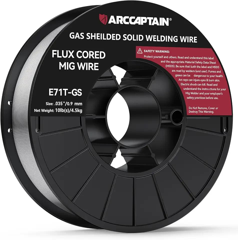 ARCCAPTIAN Fülldraht 0,9mm 4.5KG E71T-GS MIG Schweißdraht für Schweißgerät ohne Gas MIG/MAG FLUX Schweißdraht with TÜV Geprüft, D200 Drahtrolle mit 20mm Dorn