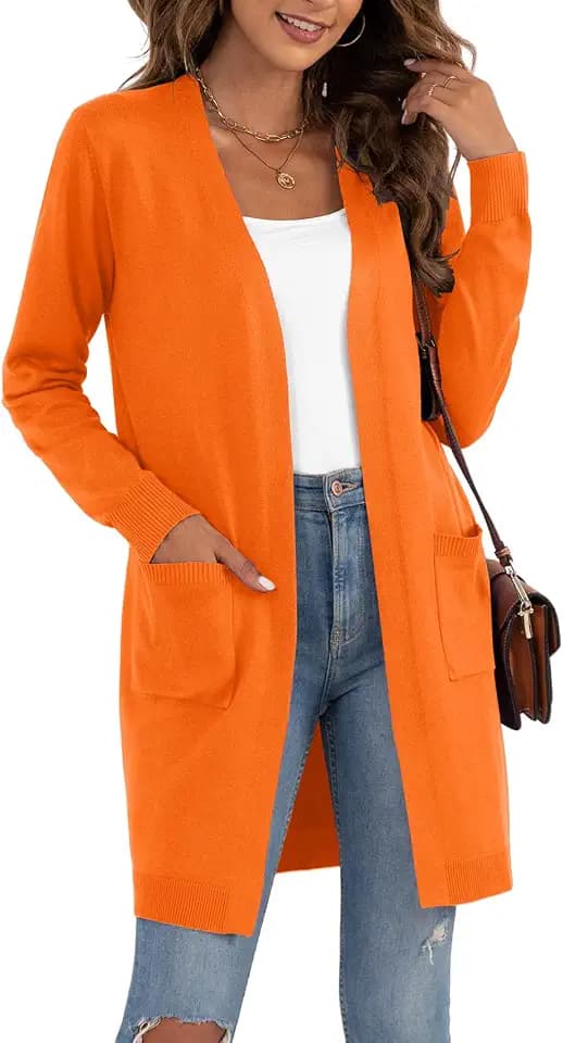 VIISHOW Women's Classic Cardigans Long Sleeve Open Front Casual Knit Cardigan Sweaters Coat Soft Outwear