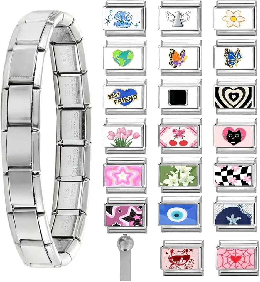 Italian Charms Bracelet Sets with Starter Brascelet DIY Gifts