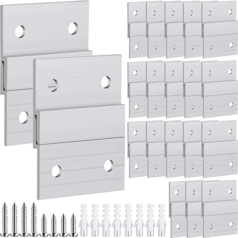 Therwen 40 Pcs French Cleat Picture Hanger Aluminum Z Clips,2 Inch
