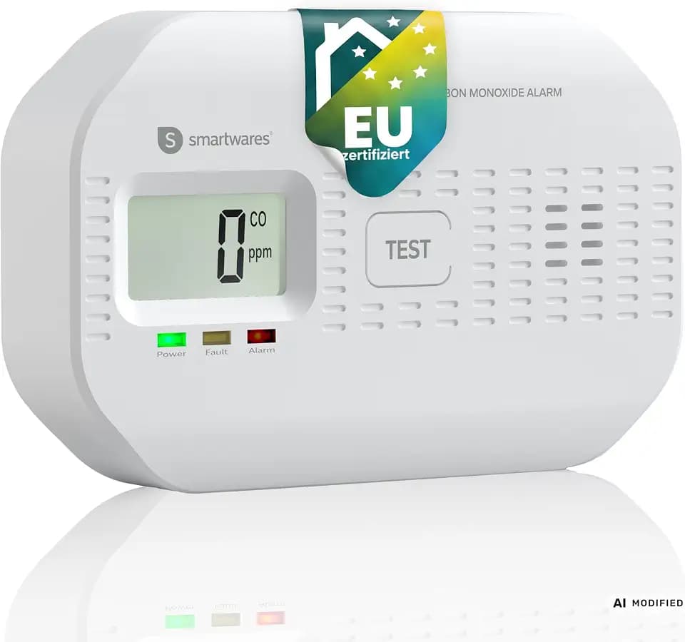 Smartwares CO-Melder, 10-Jahres-Sensor, 5-Jahres-Wechselbatterie, Display